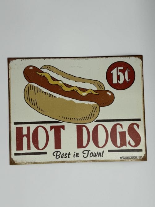 Plaque métal Hot dogs - Best in town !