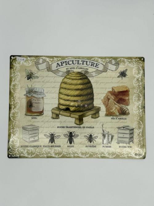 Plaque métal Apiculture et miel d'abeilles