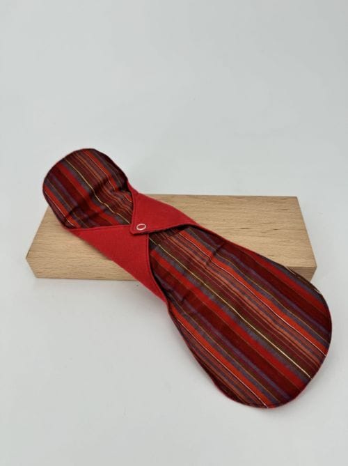 Serviette hygiénique nuit - Coton Bio lavable - Pachamamaï - Rouge