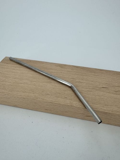 Paille courbée inox 25 cm - Argent
