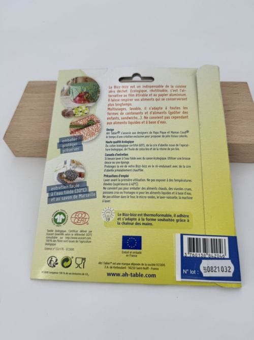 Bizz Bizz Emballage Réutilisable à la Cire d'Abeille - 1 pièce - 50 x 60 cm - Graines - Ah Table