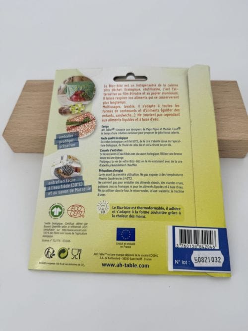 Bizz Bizz Emballage Réutilisable à la Cire d'Abeille - 1 pièce - 50 x 60 cm - Graines - Ah Table