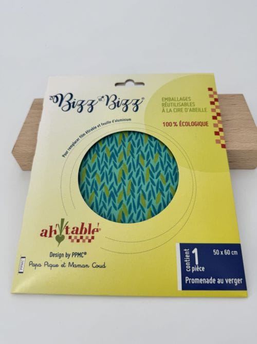 Bizz Bizz Emballage Réutilisable à la Cire d'Abeille - 1 pièce - 50 x 60 cm - Promenade au Verger - Ah Table