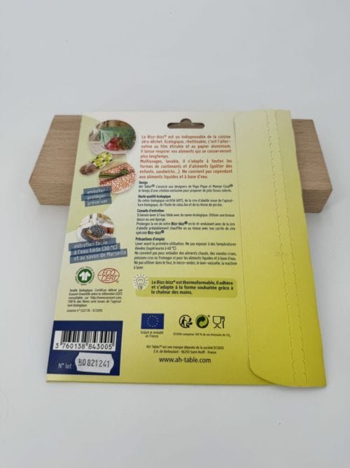 Bizz Bizz Emballage Réutilisable à la Cire d'Abeille - 1 pièce - 50 x 60 cm - Promenade au Verger - Ah Table