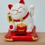 Chat porte bonheur à énergie solaire - 17 cm