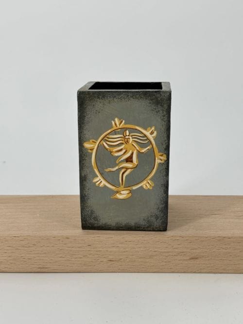 Pot à Crayon en bois Gris - Shiva - 11 cm