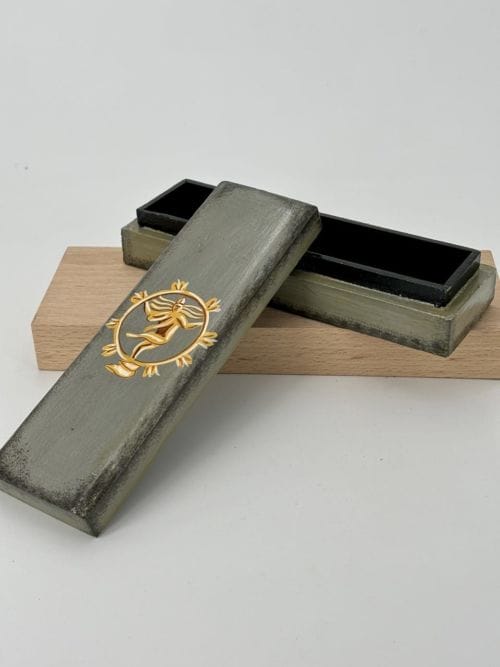 Boîte à crayon en bois Gris - Shiva - 20 cm