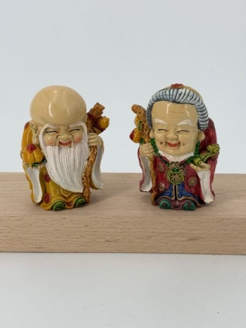 Sages chinois dieu Sau Shou 10cm en résine Santé et longévité Immortalité