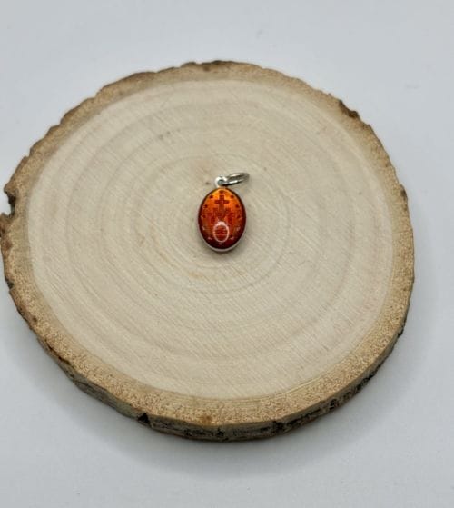 Médaille miraculeuse, aluminium, ovale 17 mm, émail couleur Rouge