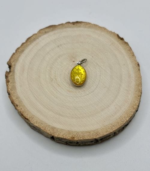 Médaille miraculeuse, aluminium, ovale 17 mm, émail couleur Jaune