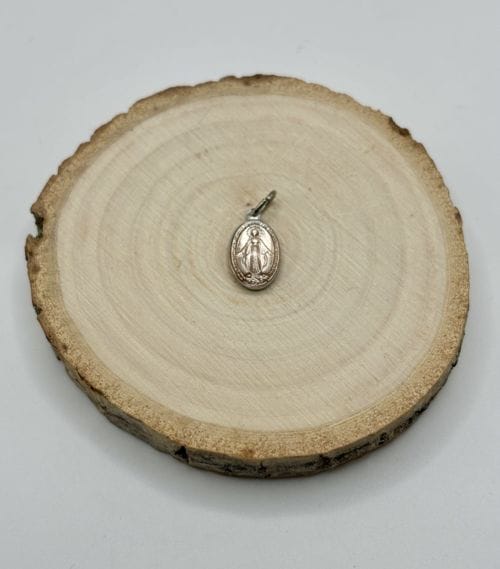 Médaille miraculeuse, aluminium, ovale 17 mm, émail couleur Transparent