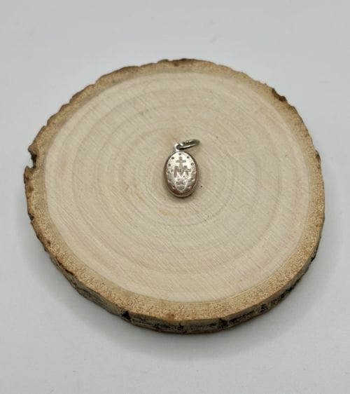 Médaille miraculeuse, aluminium, ovale 17 mm, émail couleur Transparent