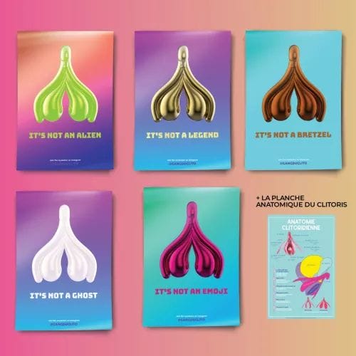 School Pack: 6 Affiches Clitoris + Anatomie - Gang du clito