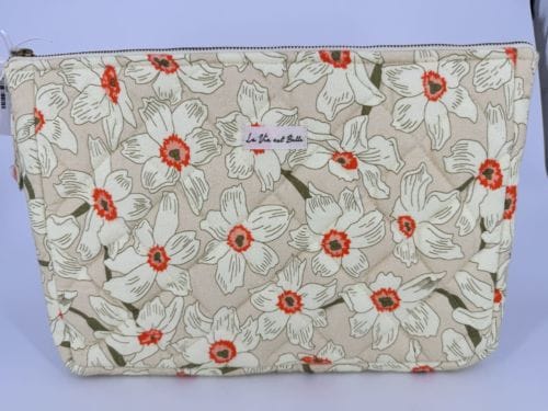 Housse Ordinateur INDIE 100% Coton - "La Vie est Belle" - Couleur Fleurs Hibiscus