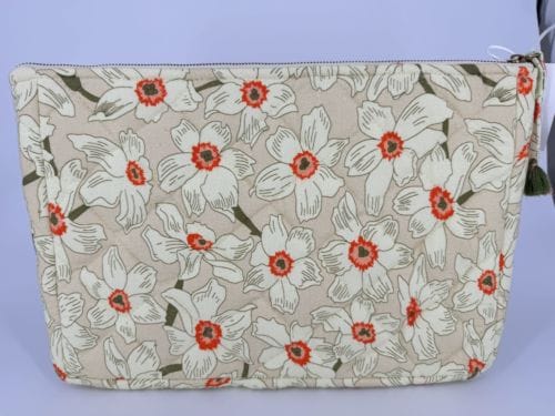 Housse Ordinateur INDIE 100% Coton - "La Vie est Belle" - Couleur Fleurs Hibiscus