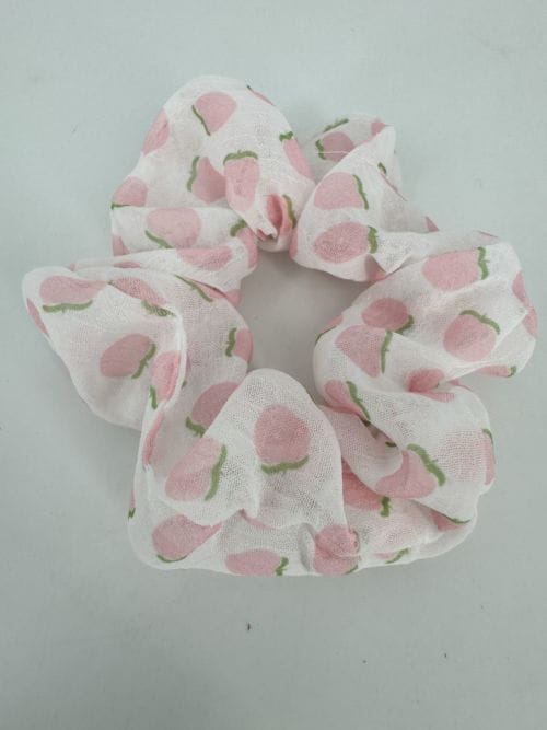 Chouchou Fraise Rose et Vert
