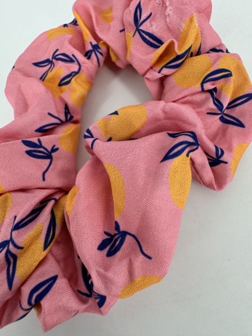 Chouchou Fleurs Soleil Jaunes et Bleues