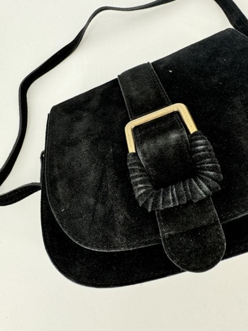 Sac à Mains Boucle Cuir - Geniune Leather - Borse in Pelle - Made in Italy - Couleur Noire