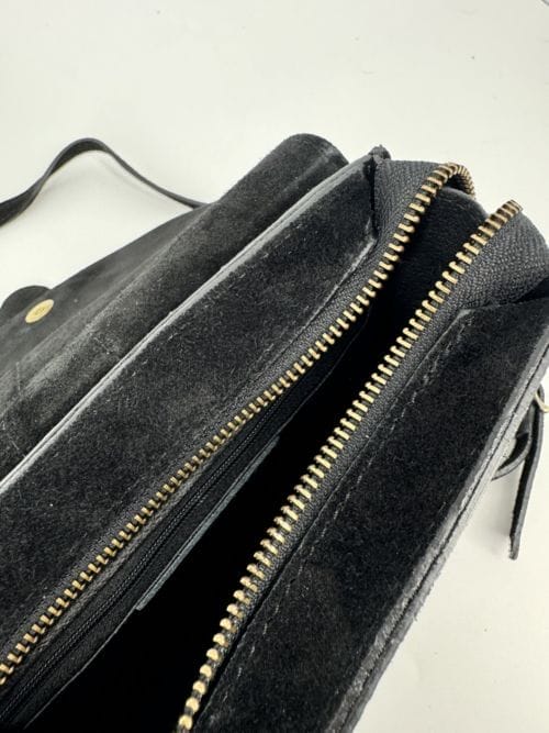 Sac à Mains Boucle Cuir - Geniune Leather - Borse in Pelle - Made in Italy - Couleur Noire