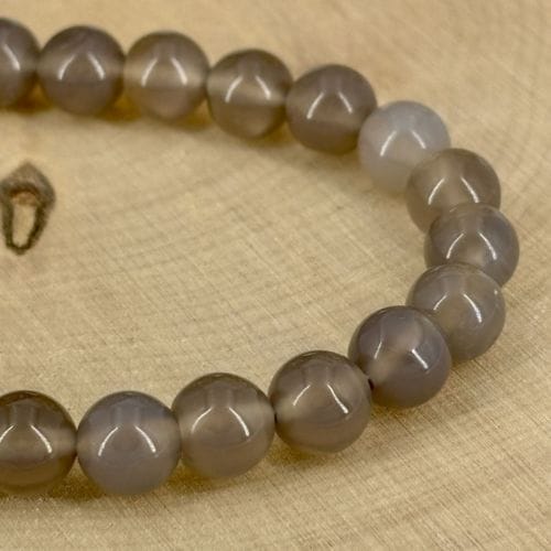 Bracelet boule 08mm agate grise Botswana AB