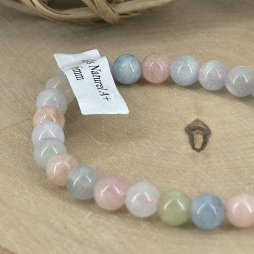 Bracelet boule 06mm béryls naturel A+
