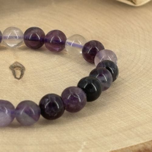 Bracelet boule 08mm fluorine violette AB