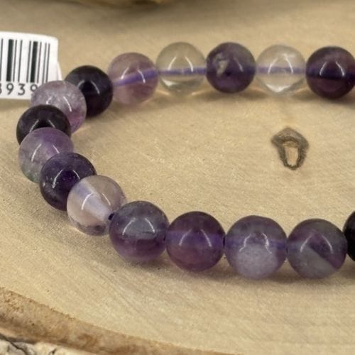 Bracelet boule 08mm fluorine violette AB