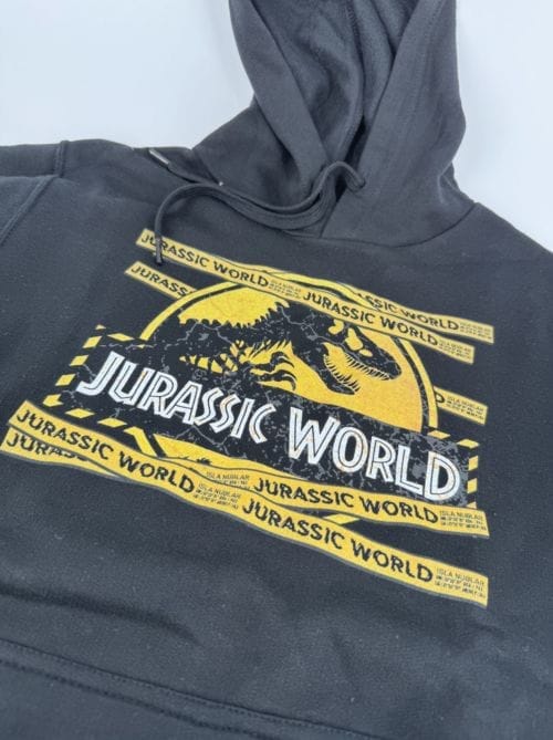 Sweat-shirt Jurassic World noir avec bande jaune Danger