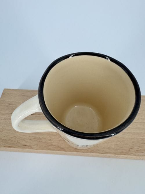 Mug en poterie culinaire Maître - Maison Roussot - Inscriptions de couleur Noire