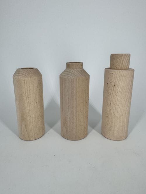 Trio de vases teintés noyer An So (Grand Modèle)