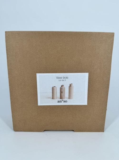 Trio de vases teintés noyer An So (Grand Modèle)