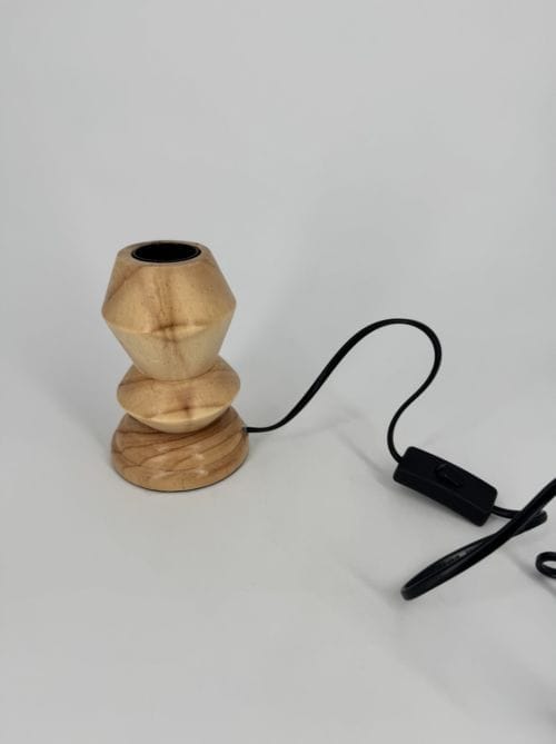 Lampe base Diabolo bois