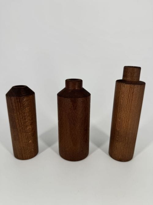 Trio de soliflores teintés noyer (petit modèle)