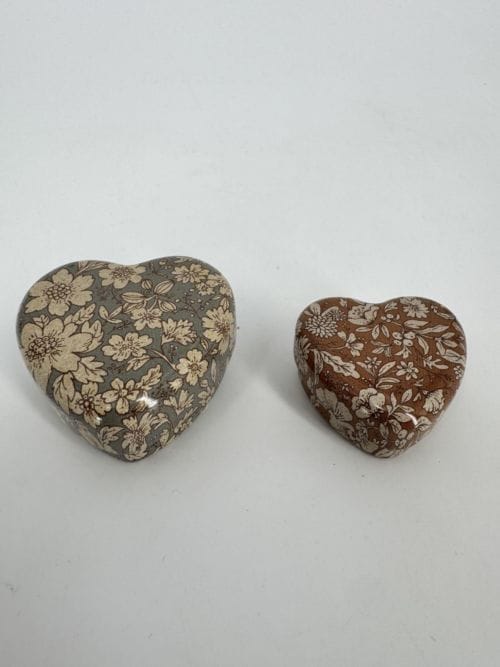 Boîte coeur en métal, 2 pcs - Bleu Gris - Heather Fleurs