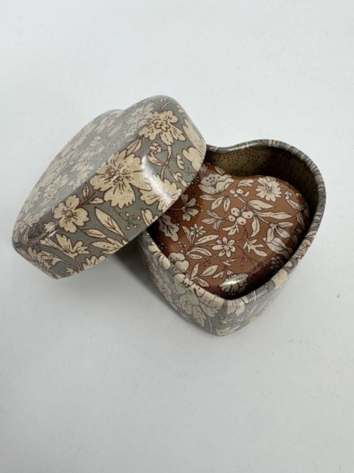 Boîte coeur en métal, 2 pcs - Bleu Gris - Heather Fleurs