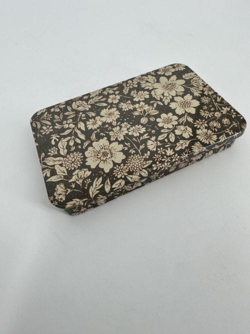 Boite en métal coulissante Bleu Gris - Heather Fleurs