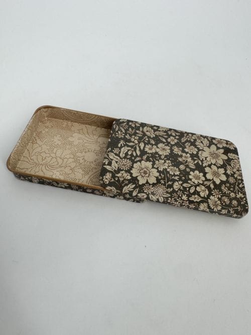 Boite en métal coulissante Bleu Gris - Heather Fleurs