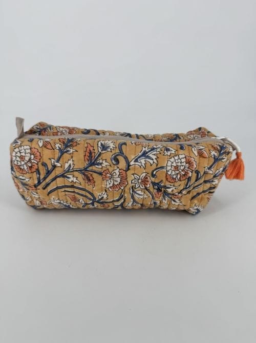 Trousse de toilette - Bonheur du jour - Fleurs bleues, blanc, roses