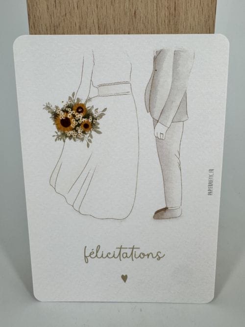 Carte Félicitations Mariés par PapierPoetic