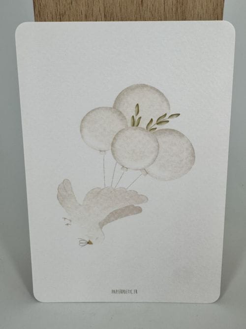 Carte Colombe et Ballons par PapierPoetic