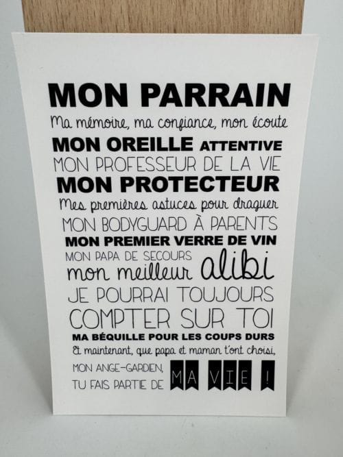 Carte – Mon Parrain - Suite Créative