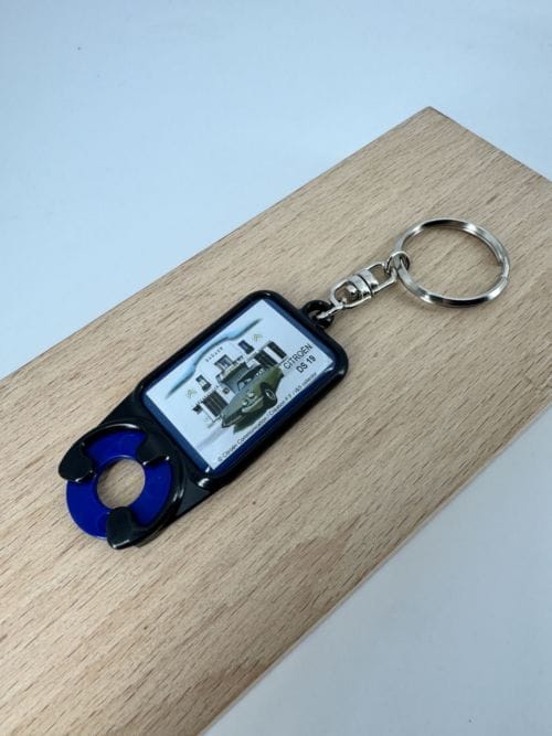 Portes-clés avec jeton Citroën DS 19 verte