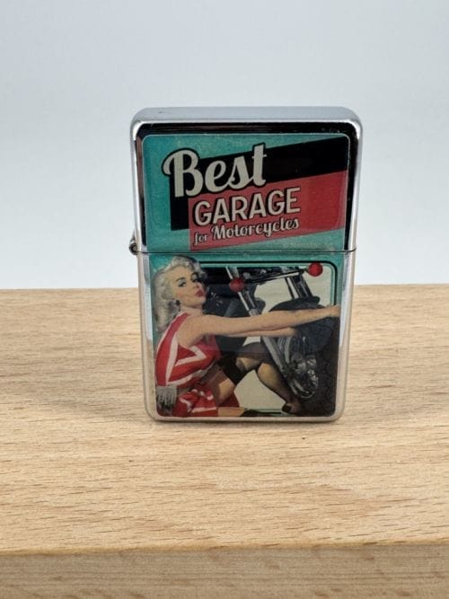 Briquet tempête Moto Best Garage for Motorcycles Pin Up Vert