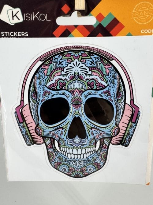 Sticker Skull Tête de mort avec casque