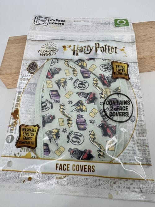 Harry Potter - Masque textile éléments Platform 9 3/4 Poudlard Express Bagages Poudlard Lettres - 100% coton - Taille adulte