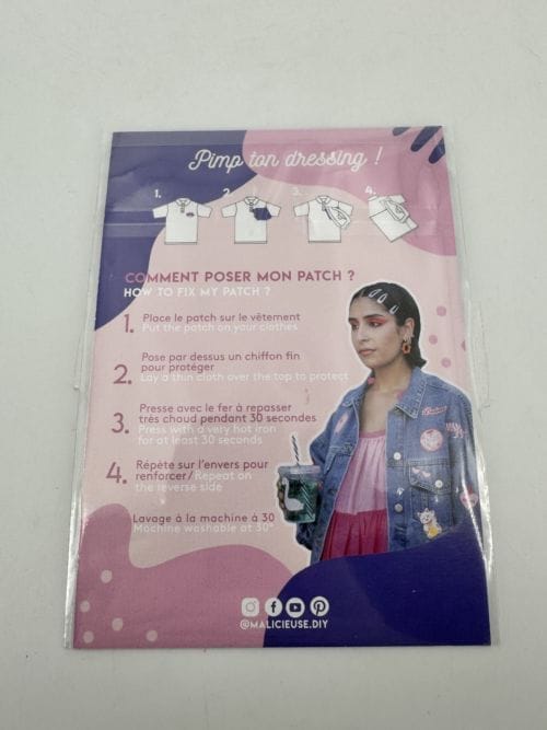 Malicieuse Creative Shop - Patch Thermocollant chien bandana rose - Dog