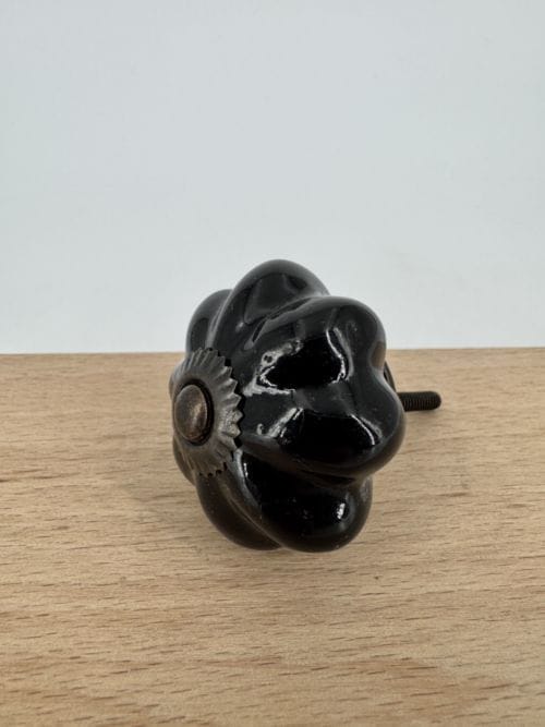 Bouton de poignée pour tiroir noir à fleur