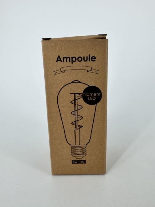 Ampoule E27 Opjet LED filament Bulb 4W 50w incandescent - twist vintage 220-240V - ampoule verre teinté ambré - blanc chaud 700Lm - usage de variateur possible - Ref 012430