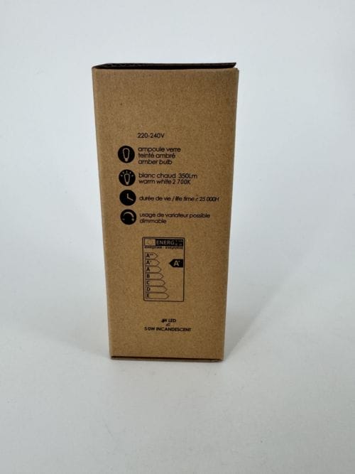 Ampoule E27 Opjet LED filament Bulb 4W 50w incandescent - twist vintage 220-240V - ampoule verre teinté ambré - blanc chaud 700Lm - usage de variateur possible - Ref 012430