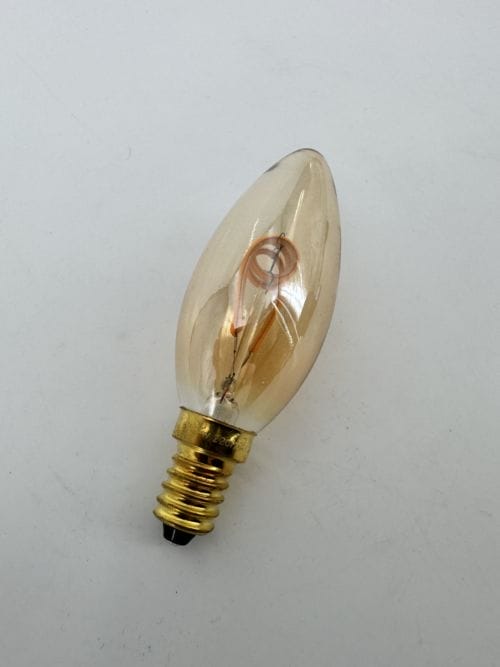 Ampoule E14 Opjet LED spiral filament Bulb 3,4W 40W - ampoule verre teinté ambré - blanc chaud 12-140Lm - usage de variateur possible - Ref 011801